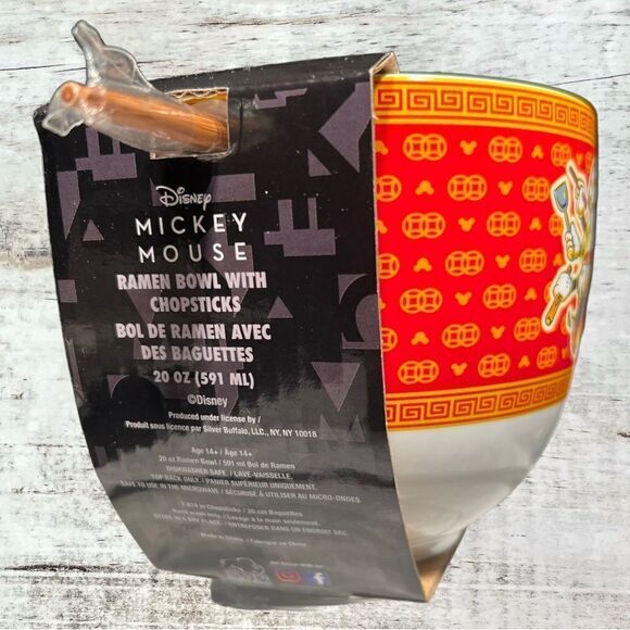 NWT Disney Mickey Mouse Wild Wok 20-Ounce Ramen Bowl and Chopstick Set - Picture 5 of 6